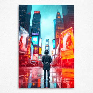 Neon Rain Reverie - Canvas