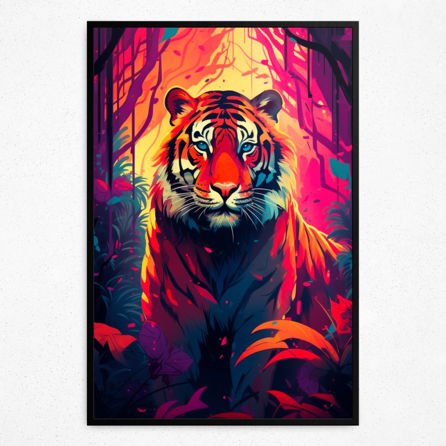 Neon Jungle Majesty - Framed
